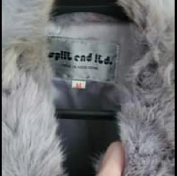 Grey fur coat